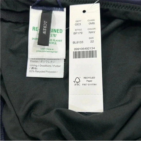 J. Crew Black Ruched Square-neck One Piece Swimsuit Size 22 NWT - Picture 3 of 6